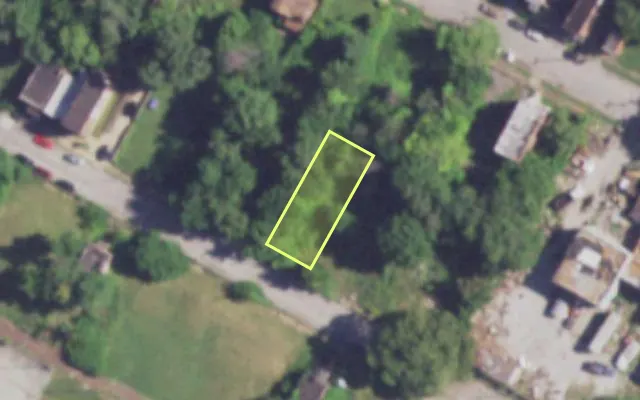Aerial view of 3937 ALDINE AV — vacant lot, St. Louis with approximate parcel outline