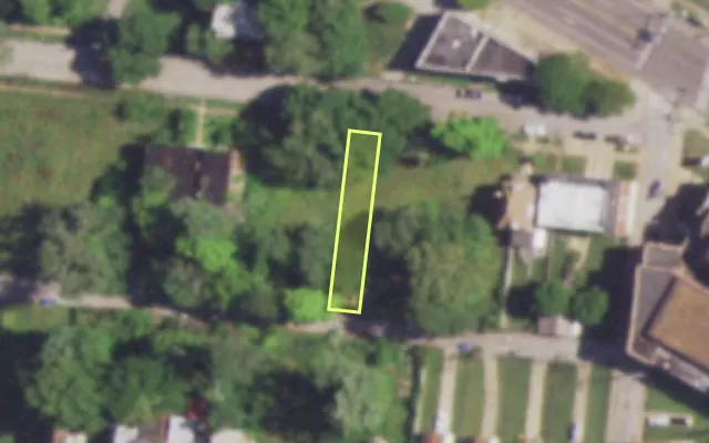 Aerial view of 4620 VERNON AV — vacant lot, St. Louis with approximate parcel outline
