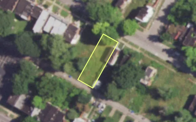 Aerial view of 4562 EVANS AV — vacant lot, St. Louis with approximate parcel outline