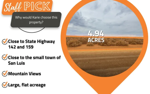 LandCentral listing preview for 4.94 acres in Costilla, CO — 12157
