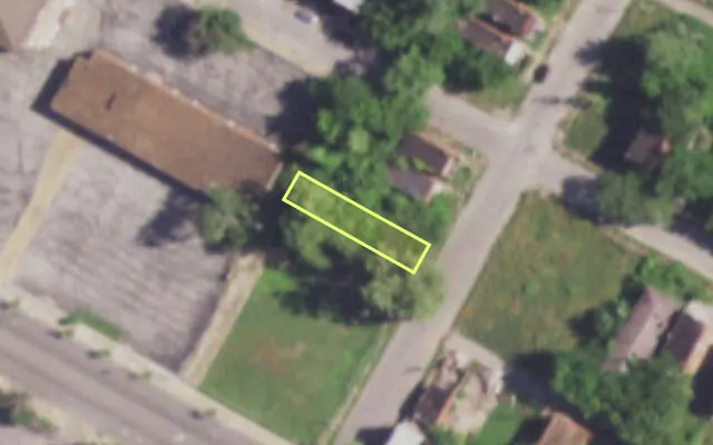 Aerial view of 1517 BILLUPS AV — vacant lot, St. Louis with approximate parcel outline