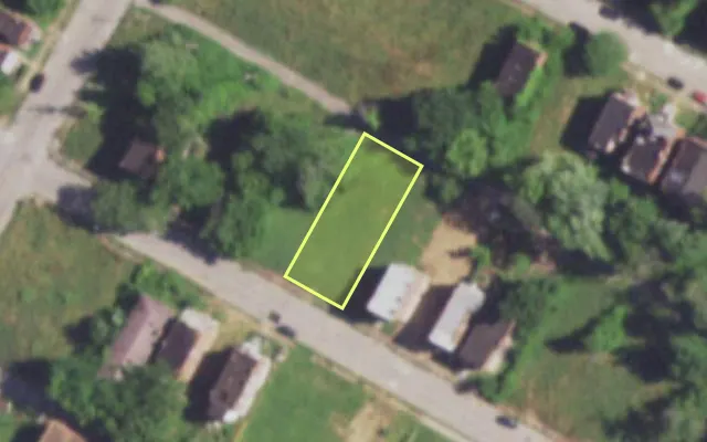 Aerial view of 4263 W ALDINE AV — vacant lot, St. Louis with approximate parcel outline