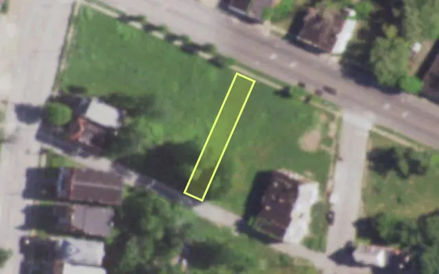 Aerial view of 4856 DR MARTIN LUTHER KING DR — vacant lot, St. Louis with approximate parcel outline