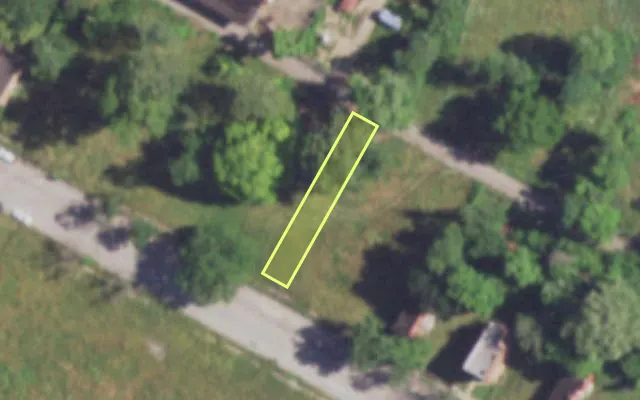 Aerial view of 4241 EVANS AV — vacant lot, St. Louis with approximate parcel outline