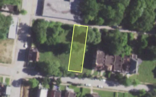 Aerial view of 5079 ENRIGHT AV — vacant lot, St. Louis with approximate parcel outline
