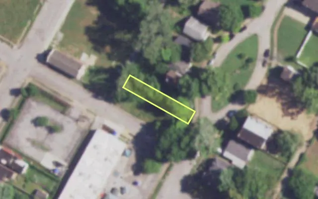 Aerial view of 1903 BELLE GLADE AV — vacant lot, St. Louis with approximate parcel outline