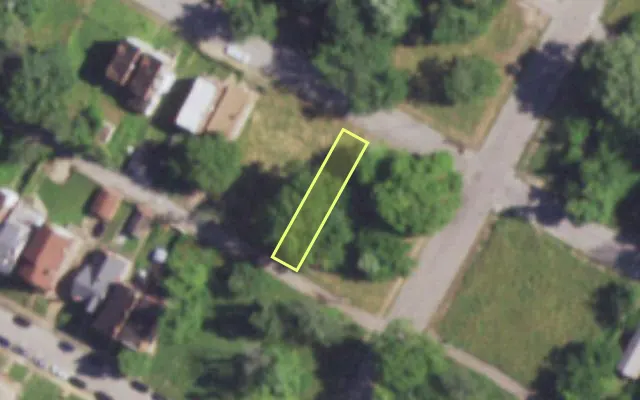 Aerial view of 4310 GARFIELD AV — vacant lot, St. Louis with approximate parcel outline