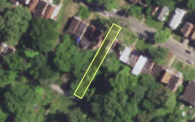 Aerial view of 4756 LEDUC ST — vacant lot, St. Louis with approximate parcel outline