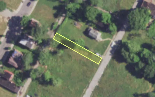 Aerial view of 3119 VINE GROVE AV — vacant lot, St. Louis with approximate parcel outline