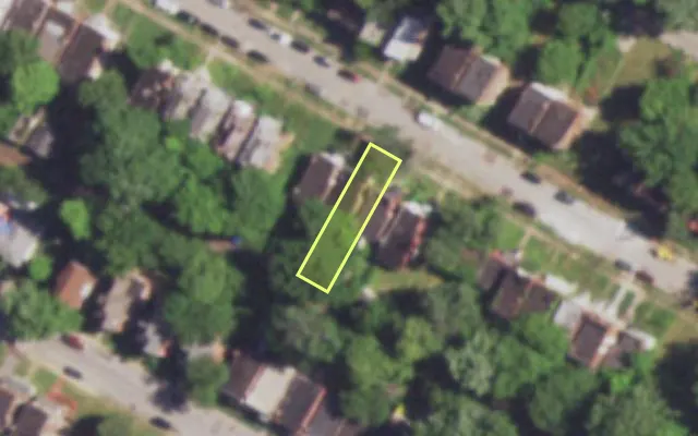 Aerial view of 4816 NORTHLAND AV — vacant lot, St. Louis with approximate parcel outline