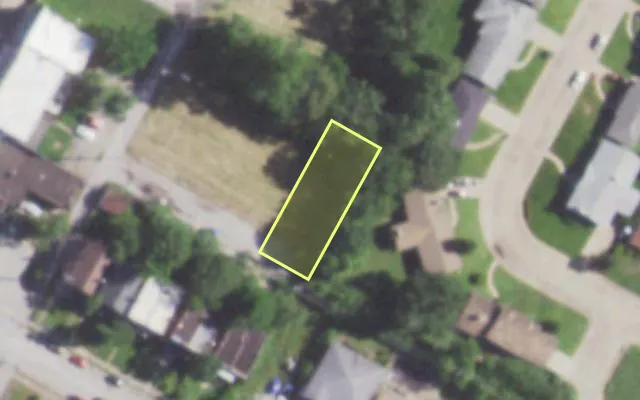 Aerial view of 5232 LABADIE AV — vacant lot, St. Louis with approximate parcel outline