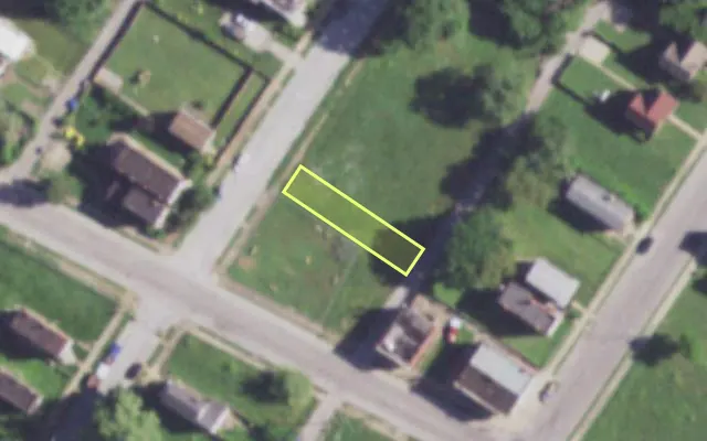 Aerial view of 4308 DESOTO AV — vacant lot, St. Louis with approximate parcel outline