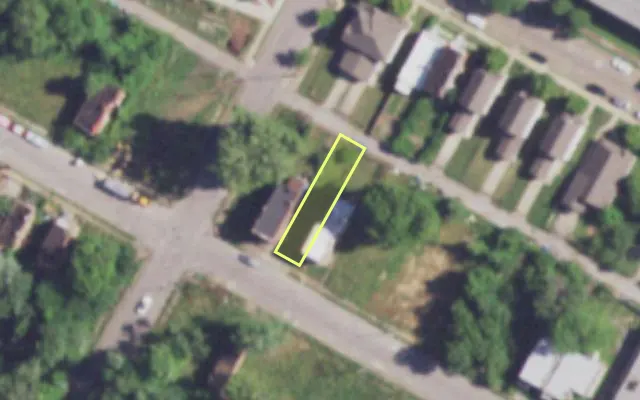 Aerial view of 3963 NORTH MARKET ST — vacant lot, St. Louis with approximate parcel outline