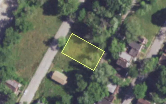 Aerial view of 3110 NEW ASHLAND PL — vacant lot, St. Louis with approximate parcel outline