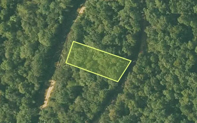 Aerial view of SHARP County parcel 408-00100-000 — Arkansas post-auction with approximate parcel outline