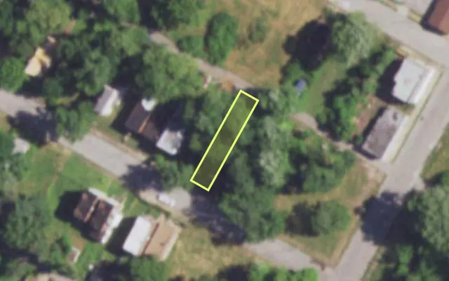 Aerial view of 4319 GARFIELD AV — vacant lot, St. Louis with approximate parcel outline