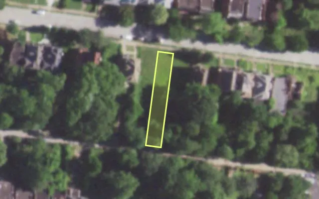 Aerial view of 5042 KENSINGTON AV — vacant lot, St. Louis with approximate parcel outline