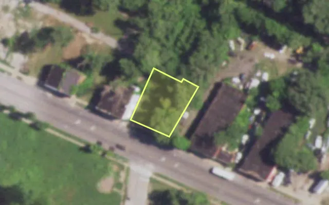 Aerial view of 4841 DR MARTIN LUTHER KING DR — vacant lot, St. Louis with approximate parcel outline