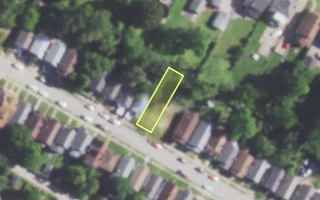 Aerial view of 6139 SHERRY AV — vacant lot, St. Louis with approximate parcel outline