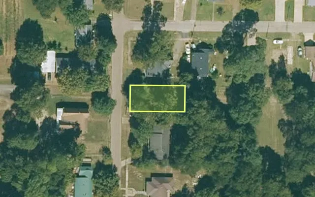 Aerial view of LEE County parcel 05-01698 — Arkansas post-auction with approximate parcel outline