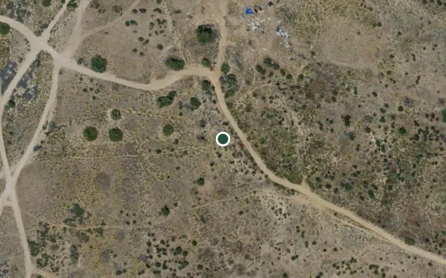 Aerial view of 5 acres in San Bernardino, CA — 14968; approximate location marked