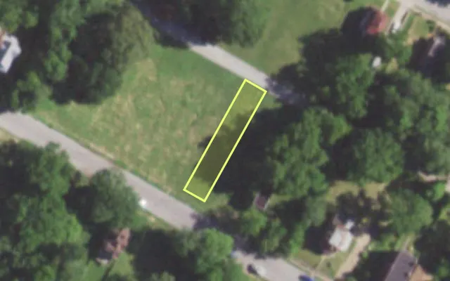 Aerial view of 5653 LOTUS AV — vacant lot, St. Louis with approximate parcel outline