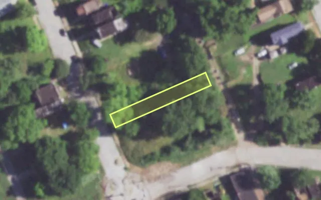 Aerial view of 4310 BLAIR AV — vacant lot, St. Louis with approximate parcel outline