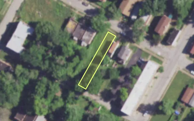 Aerial view of 4118 W LEXINGTON AV — vacant lot, St. Louis with approximate parcel outline