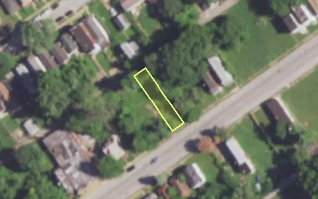 Aerial view of 5053 UNION BLVD — vacant lot, St. Louis with approximate parcel outline