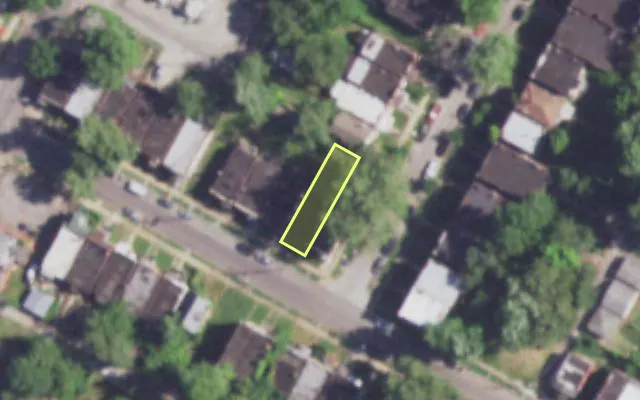 Aerial view of 4373 PENROSE ST — vacant lot, St. Louis with approximate parcel outline