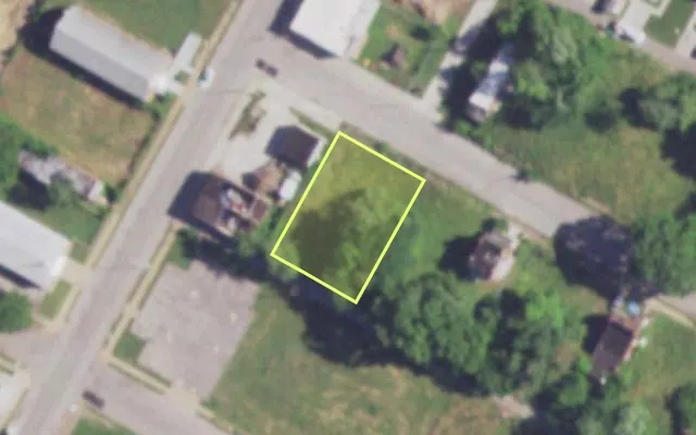 Aerial view of 4062 NORTH MARKET ST — vacant lot, St. Louis with approximate parcel outline