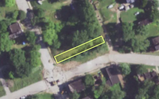 Aerial view of 4304 BLAIR AV — vacant lot, St. Louis with approximate parcel outline