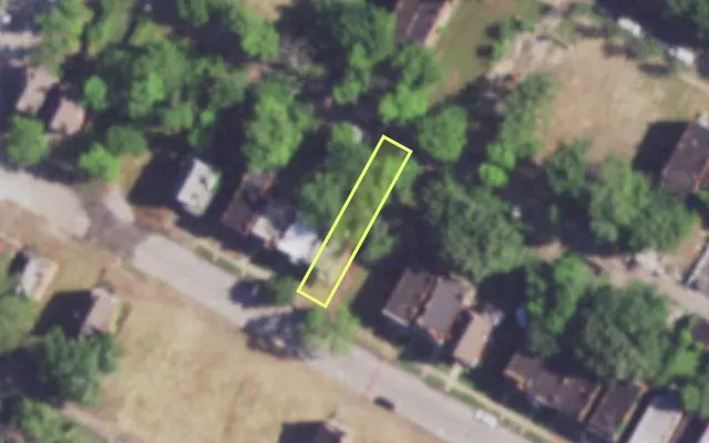 Aerial view of 3937 MAFFITT AV — vacant lot, St. Louis with approximate parcel outline