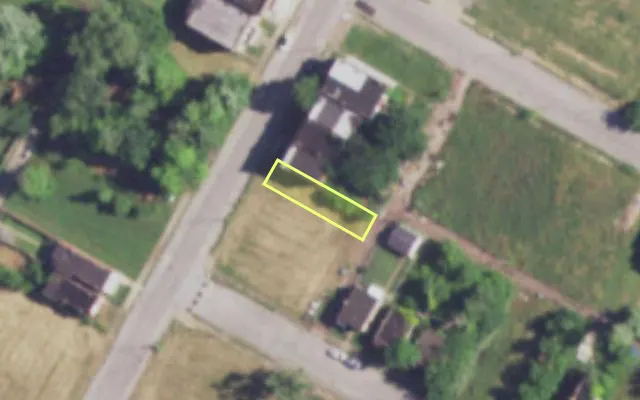 Aerial view of 1808 N SARAH ST — vacant lot, St. Louis with approximate parcel outline