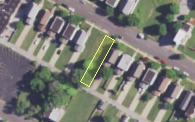 Aerial view of 3810 FINNEY AV — vacant lot, St. Louis with approximate parcel outline