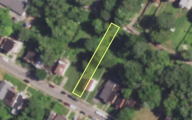 Aerial view of 4829 LEDUC ST — vacant lot, St. Louis with approximate parcel outline