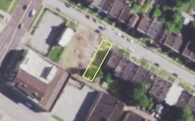 Aerial view of 5240 PAULIAN PL — vacant lot, St. Louis with approximate parcel outline