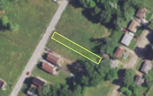 Aerial view of 3108 VINE GROVE AV — vacant lot, St. Louis with approximate parcel outline