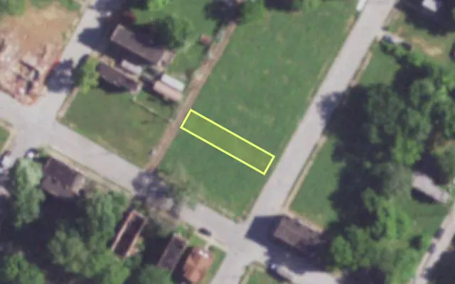 Aerial view of 4133 GROVE ST — vacant lot, St. Louis with approximate parcel outline