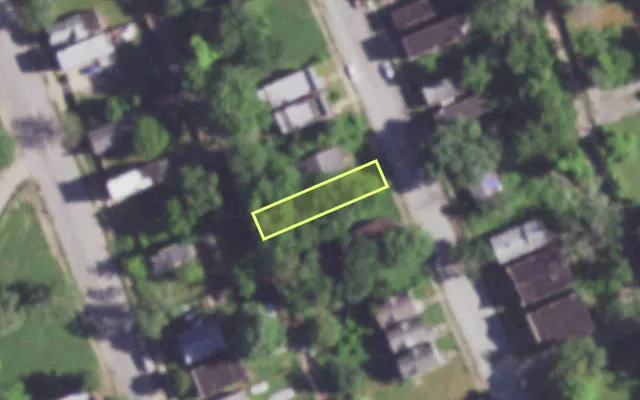 Aerial view of 4237 N 21ST ST — vacant lot, St. Louis with approximate parcel outline