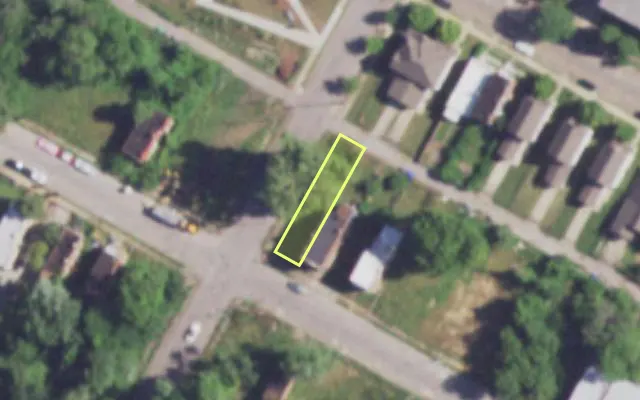 Aerial view of 3969 NORTH MARKET ST — vacant lot, St. Louis with approximate parcel outline