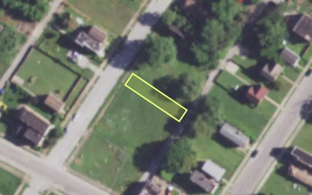 Aerial view of 4316 DESOTO AV — vacant lot, St. Louis with approximate parcel outline