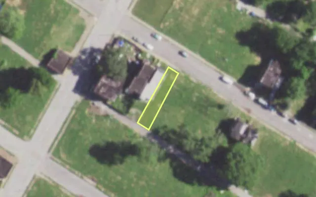 Aerial view of 5888 COTE BRILLIANTE AV — vacant lot, St. Louis with approximate parcel outline