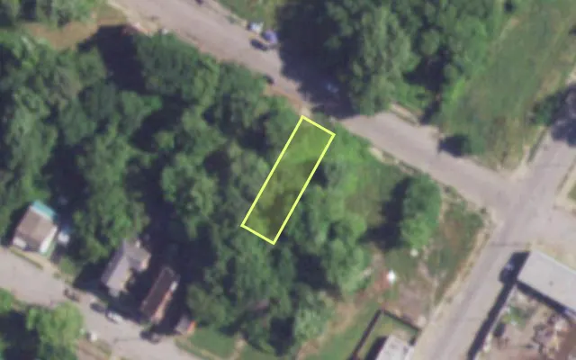 Aerial view of 3918 GARFIELD AV — vacant lot, St. Louis with approximate parcel outline