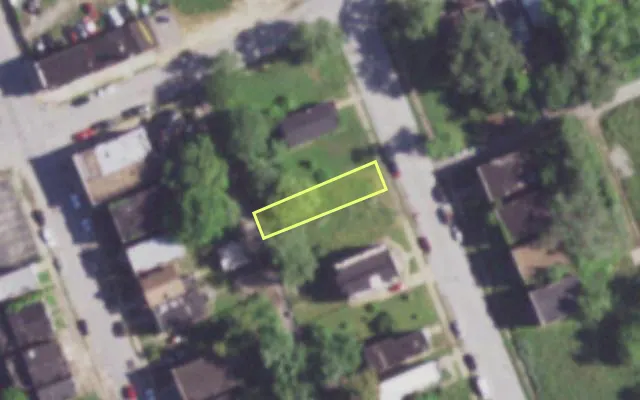 Aerial view of 4015 N 21ST ST — vacant lot, St. Louis with approximate parcel outline