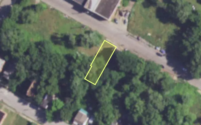 Aerial view of 3942 GARFIELD AV — vacant lot, St. Louis with approximate parcel outline