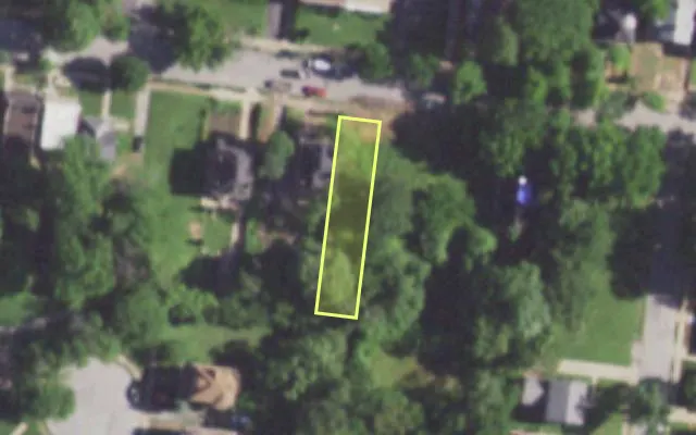 Aerial view of 5862 BARTMER AV — vacant lot, St. Louis with approximate parcel outline