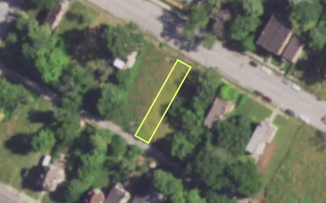 Aerial view of 4238 W EVANS AV — vacant lot, St. Louis with approximate parcel outline