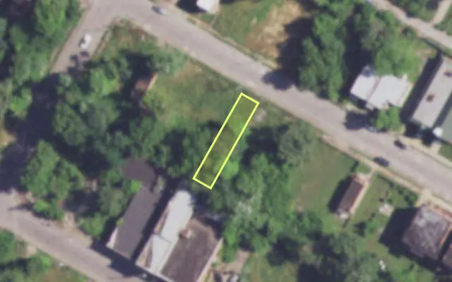 Aerial view of 3950 NORTH MARKET ST — vacant lot, St. Louis with approximate parcel outline