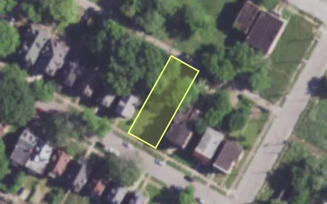 Aerial view of 2917 SULLIVAN AV — vacant lot, St. Louis with approximate parcel outline